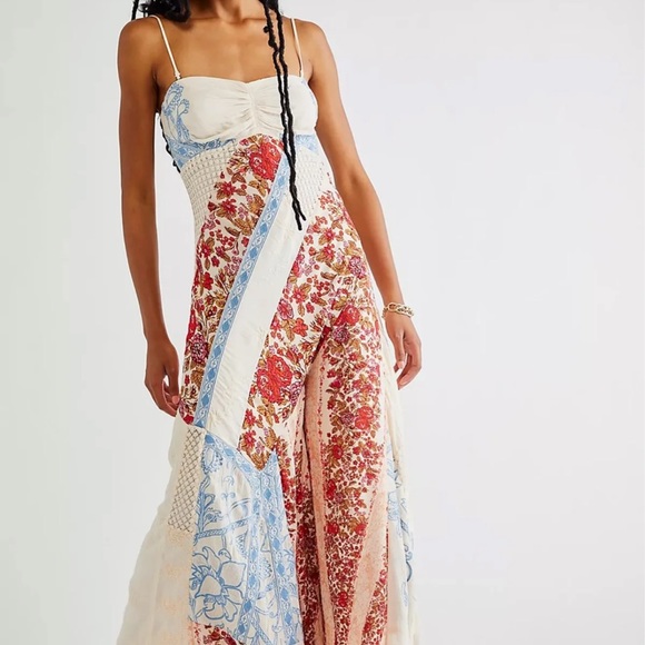 NWOT Free People Gianna Patchwork Jumpsuit - Picture 6 of 11